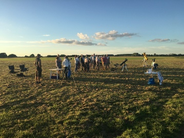 Clear Skies. Early arrivals for the Astronomy Evening.